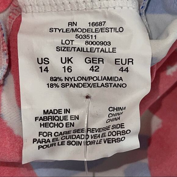 A & H Sportswear Bright Floral Tankini Size 14 - Picture 3 of 3